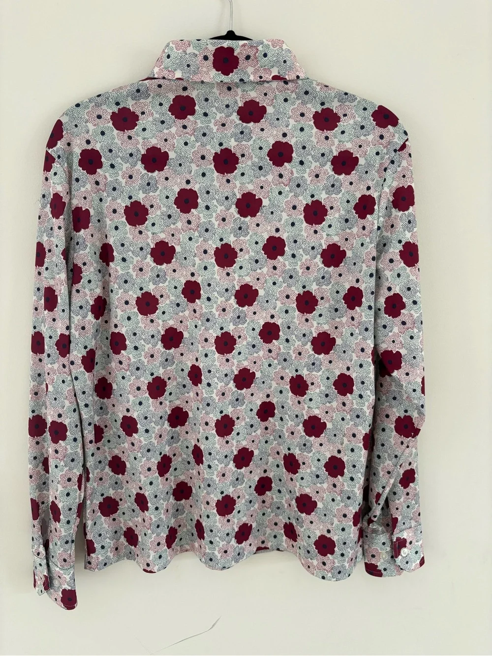 Vintage Polyester Floral Print Button Up Shirt 1970s - Picture 5 of 6